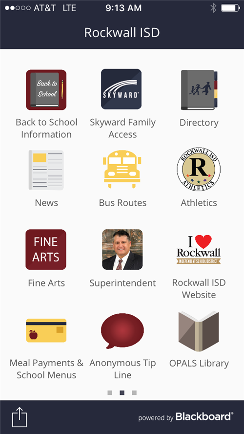 Rockwall ISD Mobile APP middle screen photo 